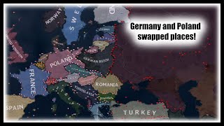 What if Germany and Poland swapped places  HOI4 Timelapse [upl. by Naujak]