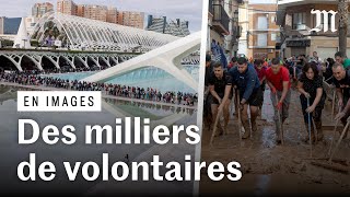 En Espagne dans les zones sinistrées des milliers de volontaires viennent prêter mainforte [upl. by Natloz]