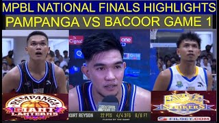 PAMPANGA GIANT LANTERNS VS BACOOR CITY STRIKERS  MPBL PLAYOFFS NATIONAL FINALS GAME 1  HIGHLIGHTS [upl. by Alemac]