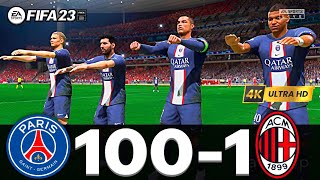 FIFA 23  MESSI RONALDO MBAPPE NEYMAR ALL STARS  PSG 100  1 AC MILAN [upl. by Nivat]