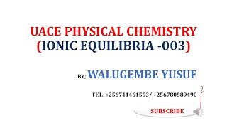 SALT HYDROLYSIS  CALCULATIONS OF Ka FOR WEAK BASES AND ACIDS 003 FOR S5 amp S6 [upl. by Ettenirt275]