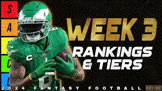 Top 40 Wide Receiver Rankings amp Tiers  Week 3 Fantasy Football [upl. by Ahsenev]