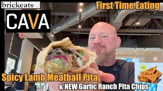 CAVA NEW Garlic Ranch Pita Chips amp Spicy Lamb Meatball Pita REVIEW First Time brickeats [upl. by Bred339]