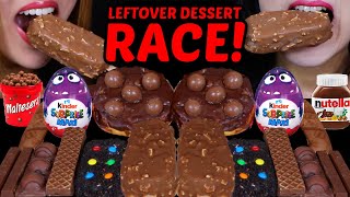 ASMR LEFTOVER DESSERT RACE MALTESERS CHOCOLATE DONUT MampMS OREO ICE CREAM BARS KINDER JOY EGGS 먹방 [upl. by Santini]