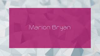 Marion Bryan  appearance [upl. by Oskar300]