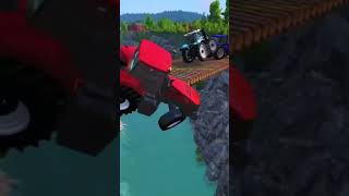 Double Flatbed Trailer Truck vs Speed Bumps Train vs Cars beamng drive BeamNG Drive 150 shorts [upl. by Bate]