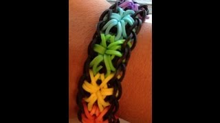 How to make a rainbow loom starburst bracelet [upl. by Ecraep793]