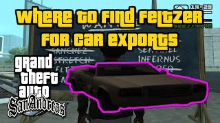 Grand Theft Auto San Andreas  Where To Find Feltzer For Car Exports EasiestFastest Method [upl. by Harrietta951]