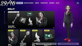 Billy De Retour  Boutique Fortnite Du 29 Octobre 2024 [upl. by Anelle]