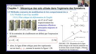 Ingénierie des fondationsChapitre1Mécanique des solsPartie15Modèle CamClay modifiéPartie2 [upl. by Nace]