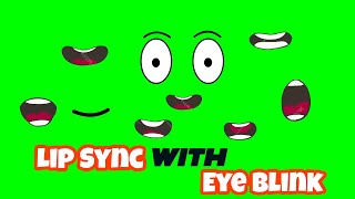 Lip sync with eye Blink in green screen  without copying eyes Blink eyes blink animation [upl. by Dawna]