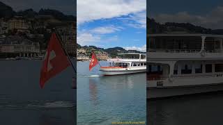 Ein Schiff auf dem Vierwaldstättersee bei Luzern [upl. by Enos]