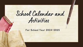 DepEd School Calendar for School Year 20242025 [upl. by Haya]