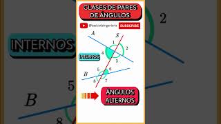 💡 CLASES DE PARES DE ÁNGULOS  GEOMETRÍA 📐 maths geometria matemática bachillerato math [upl. by Alcus751]