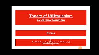 Utilitarianism of Bentham बेंथम का उपयोगितावाद By DrHitesh Kumar Singh [upl. by Artied493]