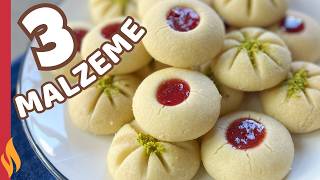 3 Malzeme ile 5 Dakika Kurabiyesi 😋🍪 Ağızda Dağılan Kurabiye Tarifi 💯 [upl. by Hpseoj]