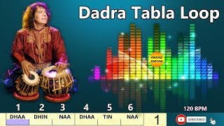 Dadra Tabla Loop  C  120 BPM  दादरा ताल लूप  6 beats [upl. by Jard805]