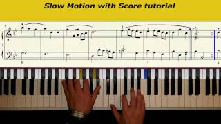 Minuet in G minor JS Bach slow motion with Score tutorial [upl. by Tahmosh295]