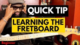 Quick Trick To Learning The Fretboard  Bass Guitar [upl. by Synned]