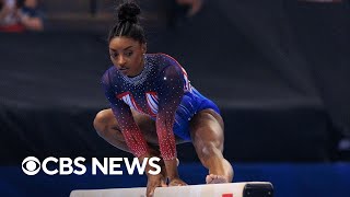 Simone Biles wins allaround title at US Gymnastics trials setting stage for Olympics [upl. by Ahseken]