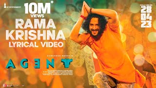 Rama Krishna Lyrical  Agent  Akhil Akkineni  Surender Reddy  Hiphop Tamizha [upl. by Nerot923]