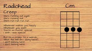 Radiohead  Creep UKULELE TUTORIAL W LYRICS [upl. by Sirenay887]