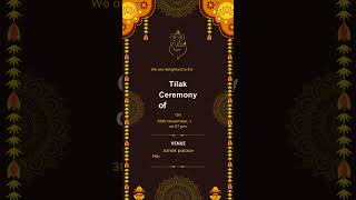 Tilak invitation card ♦️ Create Your Dream Tilak Invitation Card Digital card kaise banayeshort [upl. by Muncey408]