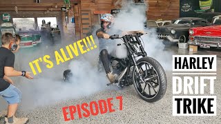 THE HARLEY DAVIDSON POWERED DRIFT TRIKE SMOKES RUBBER [upl. by Necyla]