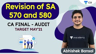 CA Final Audit  Revision of SA 570 and 580  Important  Target May 21  Abhishek Bansal [upl. by Salokkin]