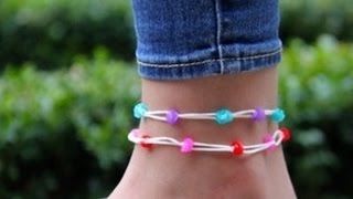 Rainbow Loom  Hawaii Anklet Original Design  English Tutorial  Loom bands [upl. by Etom]