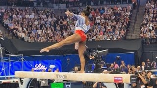 Simone Biles HUGE Save on Beam  Olympic TRIALS 2024 Day 1 [upl. by Acinoryt829]