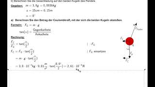 Physikaufgabe zum CoulombGesetz mit Mustertlösung [upl. by Areikahs]