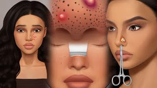 ASMR treatment nose piercing deep cleaning ampromove blackhead asmr collection animation [upl. by Siraval151]