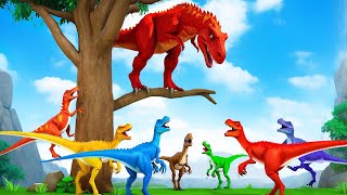 Giant Trex vs Raptor Dinosaurs  Epic Jurassic Chase  Dinosaurs Comedy Adventures 2024 [upl. by Jacinta]