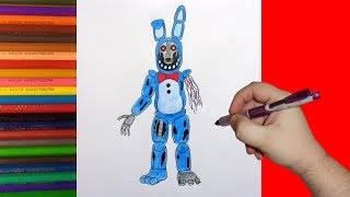 How to draw broken Bonnie FNaF Как нарисовать сломанного Бонни ФНаФ [upl. by Gizela625]