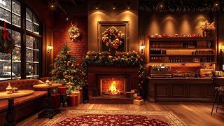 Cozy Coffee Shop Ambience amp Crackling Fireplace ☕ Smooth Jazz Music to RelaxStudyWork to [upl. by Eiaj]