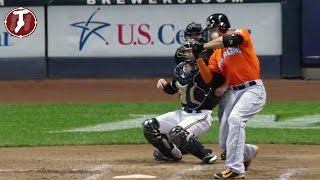 Giancarlo Stanton Hit in the Face with Pitch  Giancarlo Stanton HBP Marlins vs Brewers 9112014 [upl. by Weyermann]