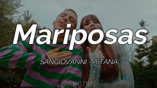 Sangiovanni Aitana  Mariposas Letra [upl. by Kirad]