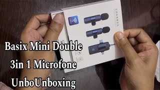 Basix Mini Double 3in 1 Microfone Unboxingrtechofficial247 [upl. by Nahtnamas]