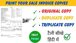 How To Print Multiple Copies of Sales Invoice  Original Duplicate Triplicate Copies in Tally Prime [upl. by Yumuk]