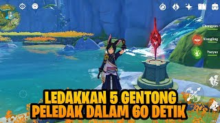 Challenge Ledakkan 5 Gentong Peledak dalam 60 detik  Qingce Village  Genshin Impact Indonesia [upl. by Hallerson102]