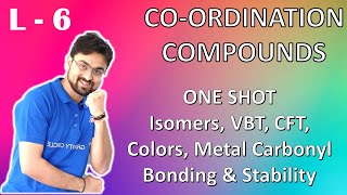 Coordination Compounds  L 6  ONE SHOT Lecture On VBT CFT Isomers Color Of Complex amp Stability [upl. by Amocat]