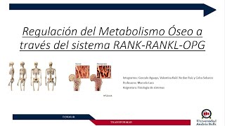 Regulación del metabolismo óseo a través del sistema RANKRANKLOPG  Universidad Andrés Bello [upl. by Gilbertine727]