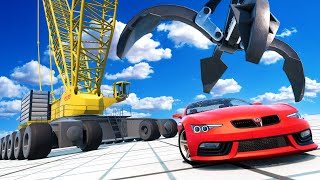 Using a NEW Massive Crane to Slingshot Cars into Space in BeamNG Drive Mods [upl. by Inkster946]