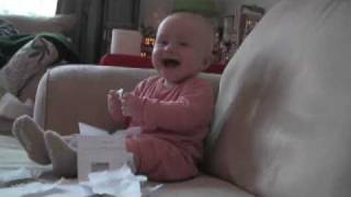 Baby Laughing Hysterically at Ripping Paper Original [upl. by Nebe]