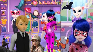 My talking Angela 2  Chronobug Miraculous VS Felix Fathom VS Ladybug  new update  cosplay [upl. by Yentyrb857]