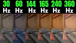 valorant 30hz vs 60hz vs 144hz vs 165hz vs 240hz vs 360hz [upl. by Jaco]