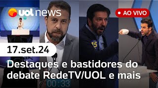 Debate RedeTVUOL tem gritaria e broncas bastidores análises e repercussão ao vivo  UOL News [upl. by Amehr909]