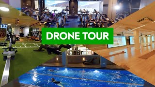 Drone flies through Barbican Fitness and Wellbeing Centre  Nuffield Health [upl. by Anaya]