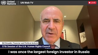 Political Activist Bill Browder addresses the UN Human Rights Council [upl. by Nowahs]